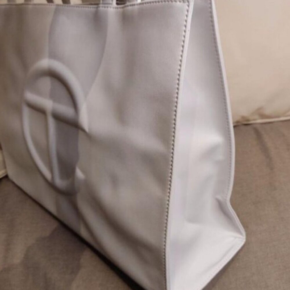 Telfar White Large Shopping Tote - Picture 2 of 5